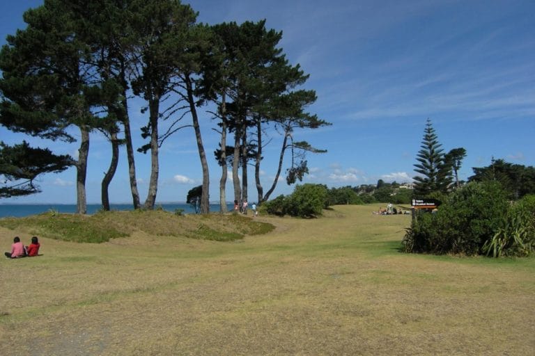 At the end of the Long Bay Regional Park Coastal Track in Auckland