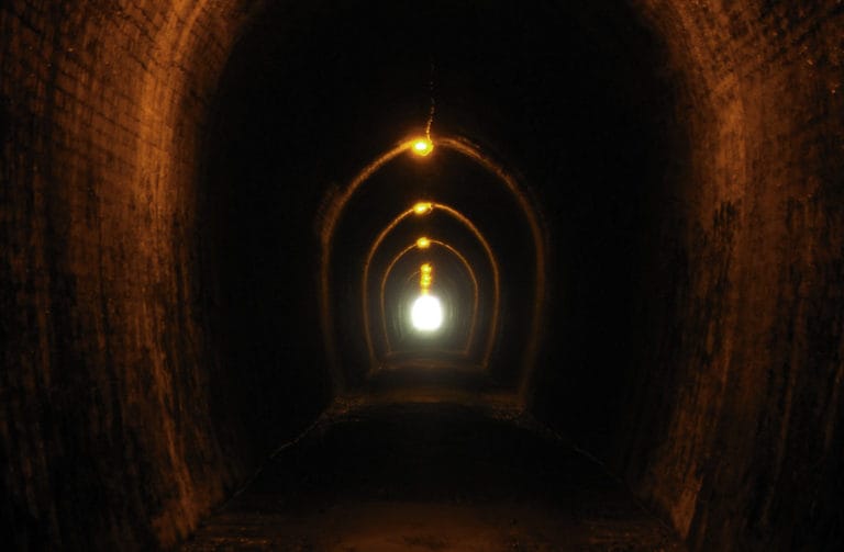 Inside the Karangahake Rail Tunnel