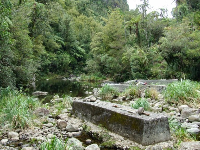 First wet crossing to continue onto the Waitawheta Hut