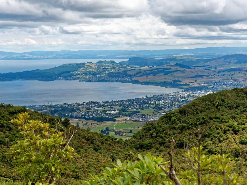 View from the top of Mt Tauhara in Taupo