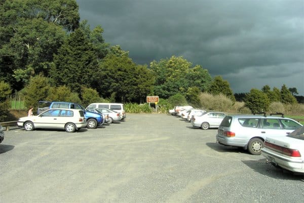 Wairere Falls car park is the start of the walk