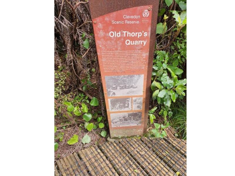 Old Thorps Quarry Sign in the Clevedon Reserve