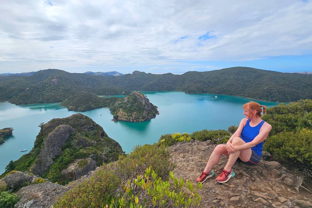 My fitness level is pretty good now. I'm at the top of the Duke's Nose in the Bay of Islands