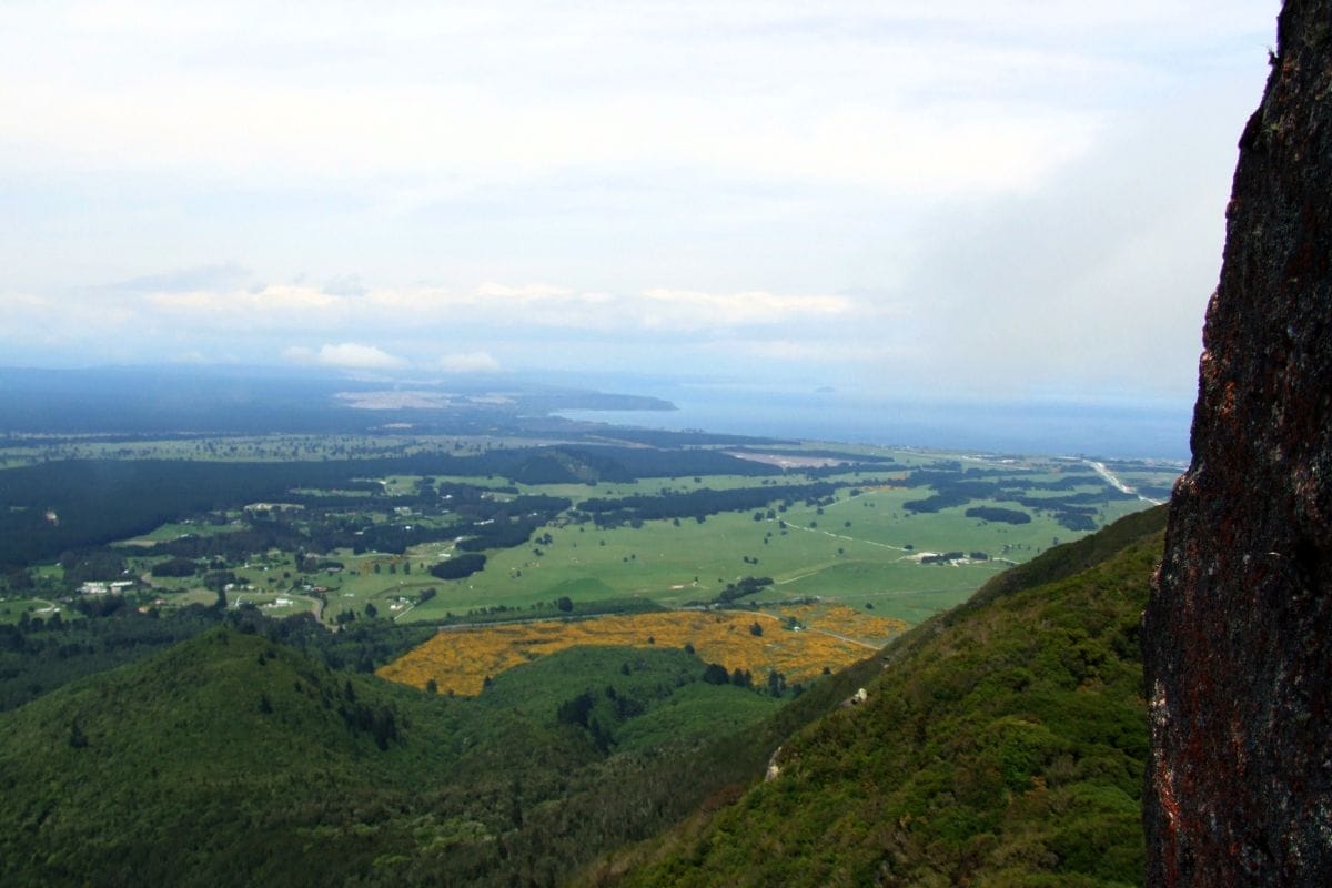 Views from the top of Mt Tauhara out to lake Taupo