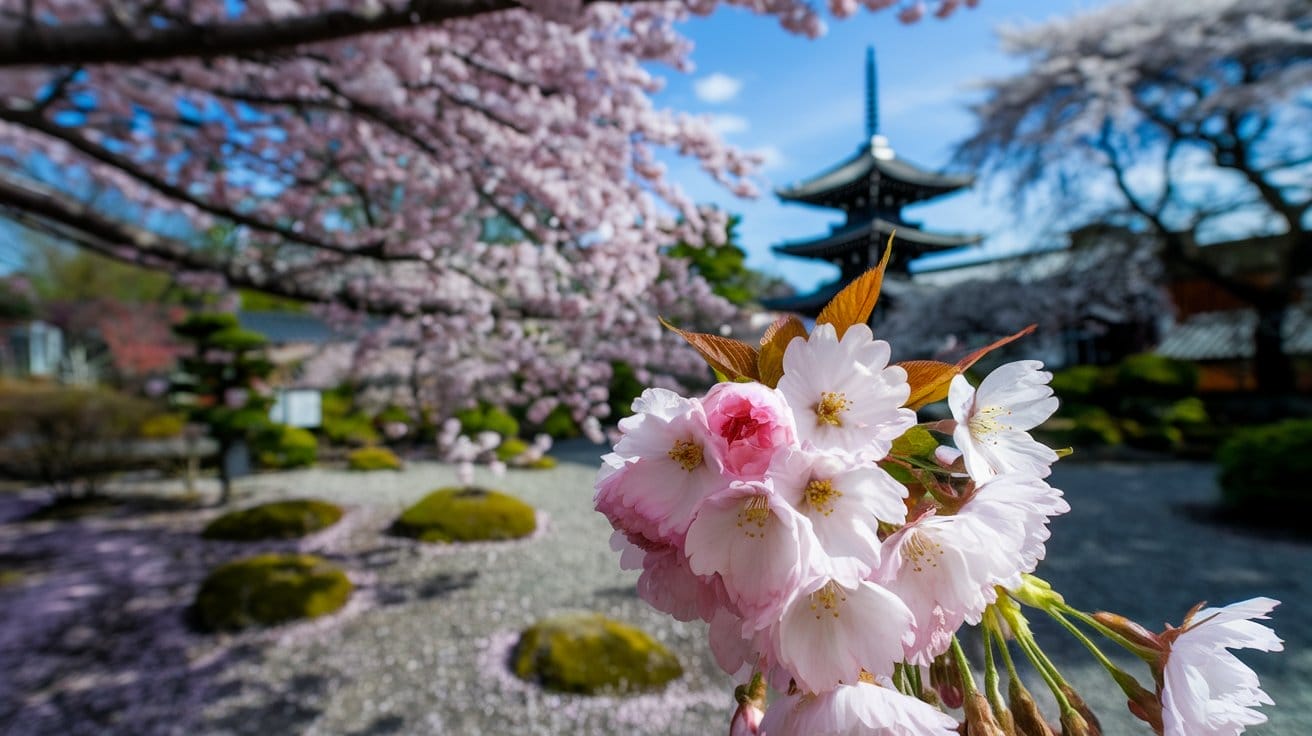 Bloosum in Japanese Garden in Hamilton Gardens