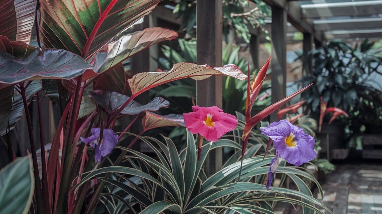 Tropical flowers and plants in the Hamilton Gardens